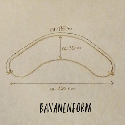 Bio-Stillkissen mit Zirbenfüllung in Bananenform || bedruckter Baumwollbezug || verschiedene Designs