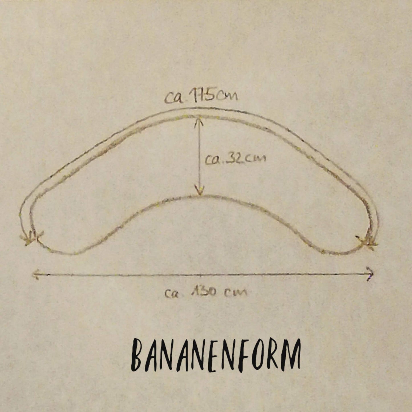 Bio Stillkissen Bananenform Zirbenfüllung Musselinbezug gemustert